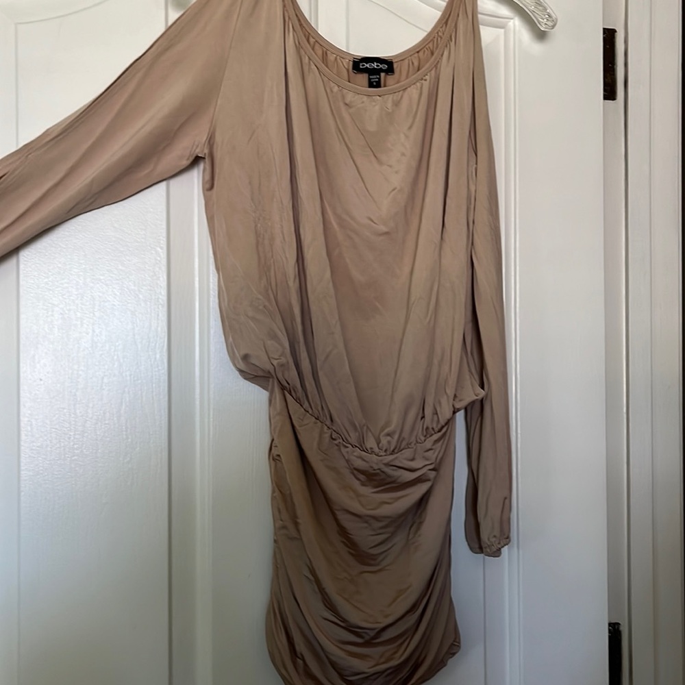 Long sleeve nude/tan dress